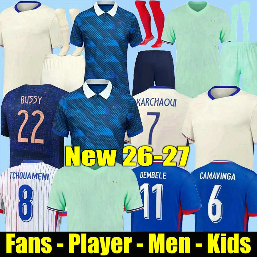 French club Full Sets 2025 2026 2027 MBAPPE soccer jerseys 25 26 27 GIROUD GRIEZMANN SALIBA KANTE Maillot de foot equipe Maillots Men kids kit football shirt PAVARD