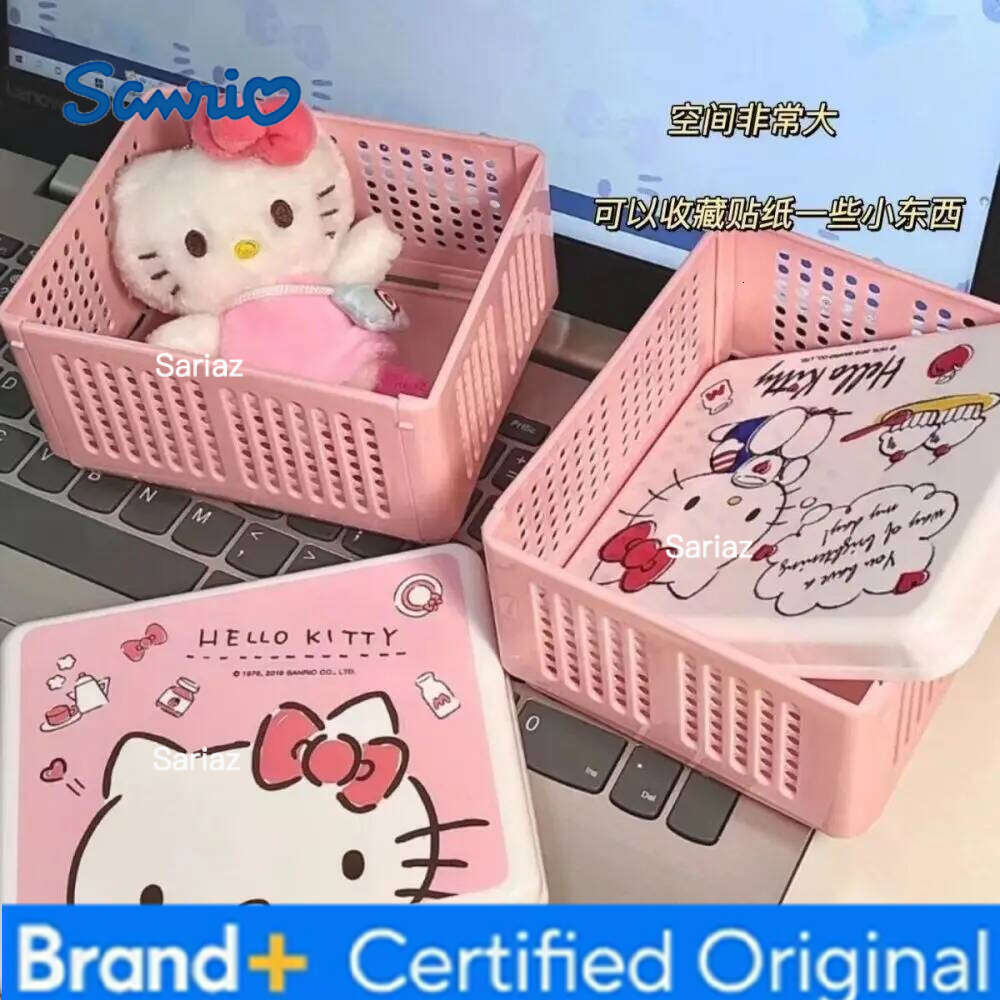Sanrio Hello Kitty Cute Cartoon Desktop Miscellaneous Cosmetics Organizer Multipurpose Folding Storage Box Children Gifts H260129 H260129