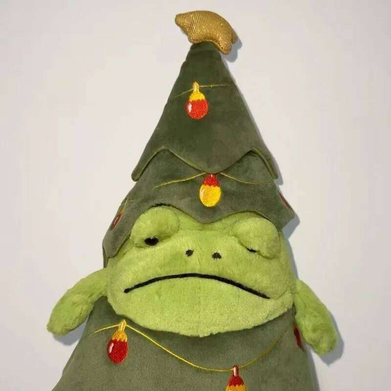 Christmas Rain Frog Plush Toy UK Style Stuffed Animal Doll Holiday Home Decor Xmas Gift For Kids Festive Ornament Y260128