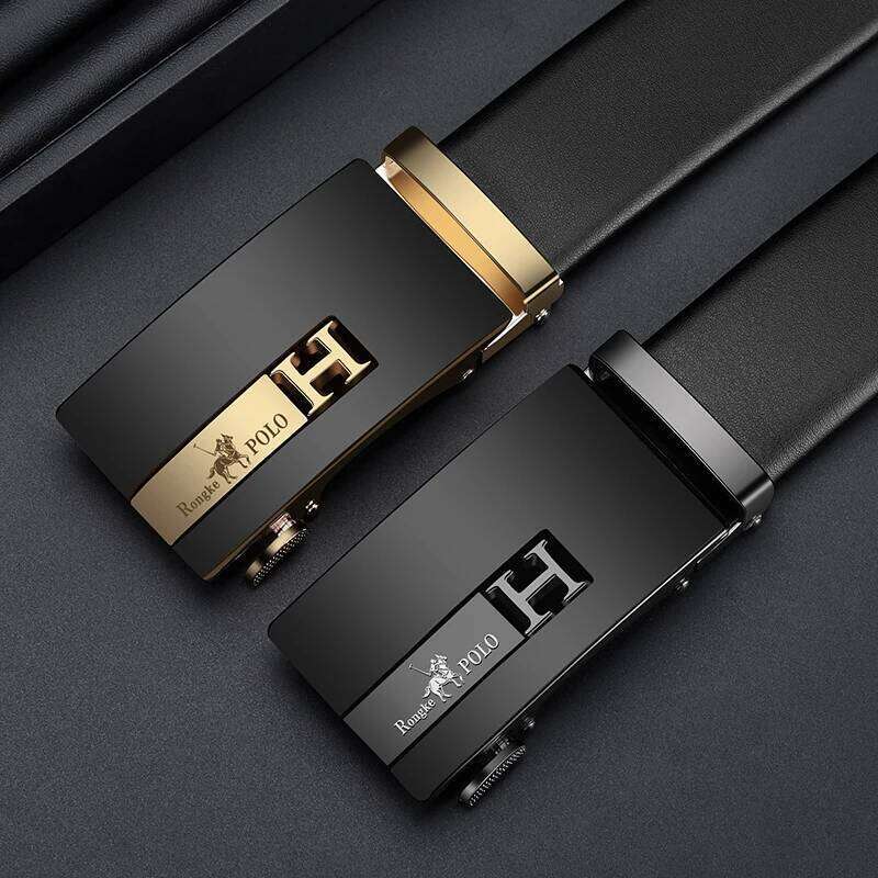 Fashion Designer Men's Genuine Leather 3.5cm Automatic Ratchet Belt, Luxury Brand Belt for Men X260128