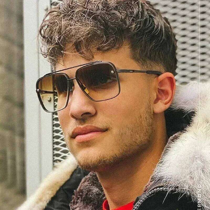 2025 New Fashion Luxury Classic Mach Six Style Gradient lens Sunglasses Men Vintage Brand Design Sun Glasses Oculos De Sol H260129