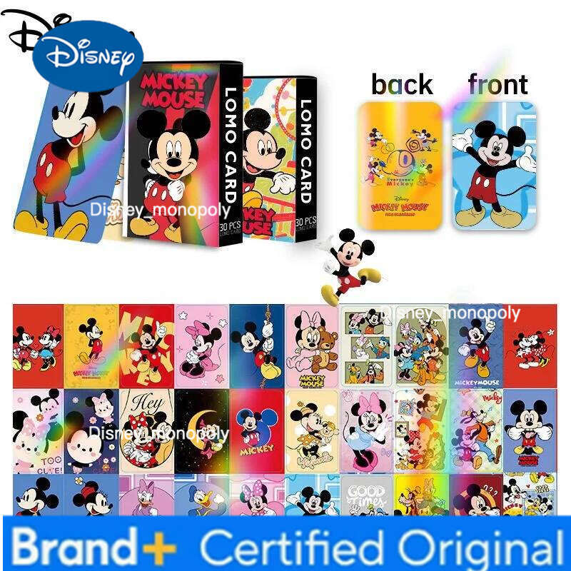 Disney Cute Mickey Minnie Children's New Personality Cartoon Game Anime Peripherals Student Collection Laser Flashcard Gifts H260129