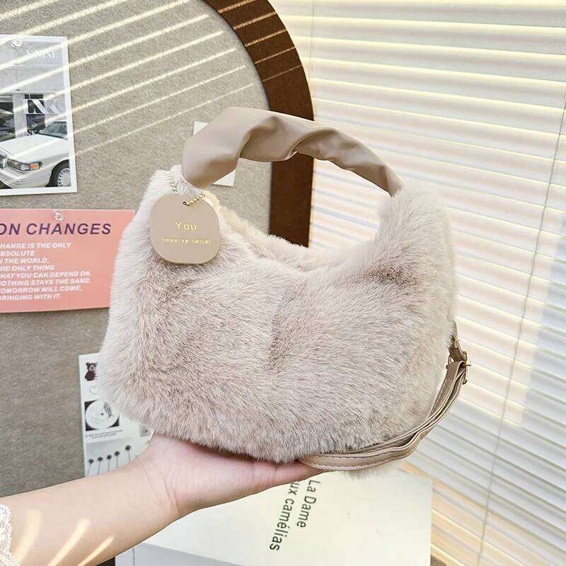 Women's high-end plush new handbag niche autumn and winter versatile fashion messenger bag women's fluffy