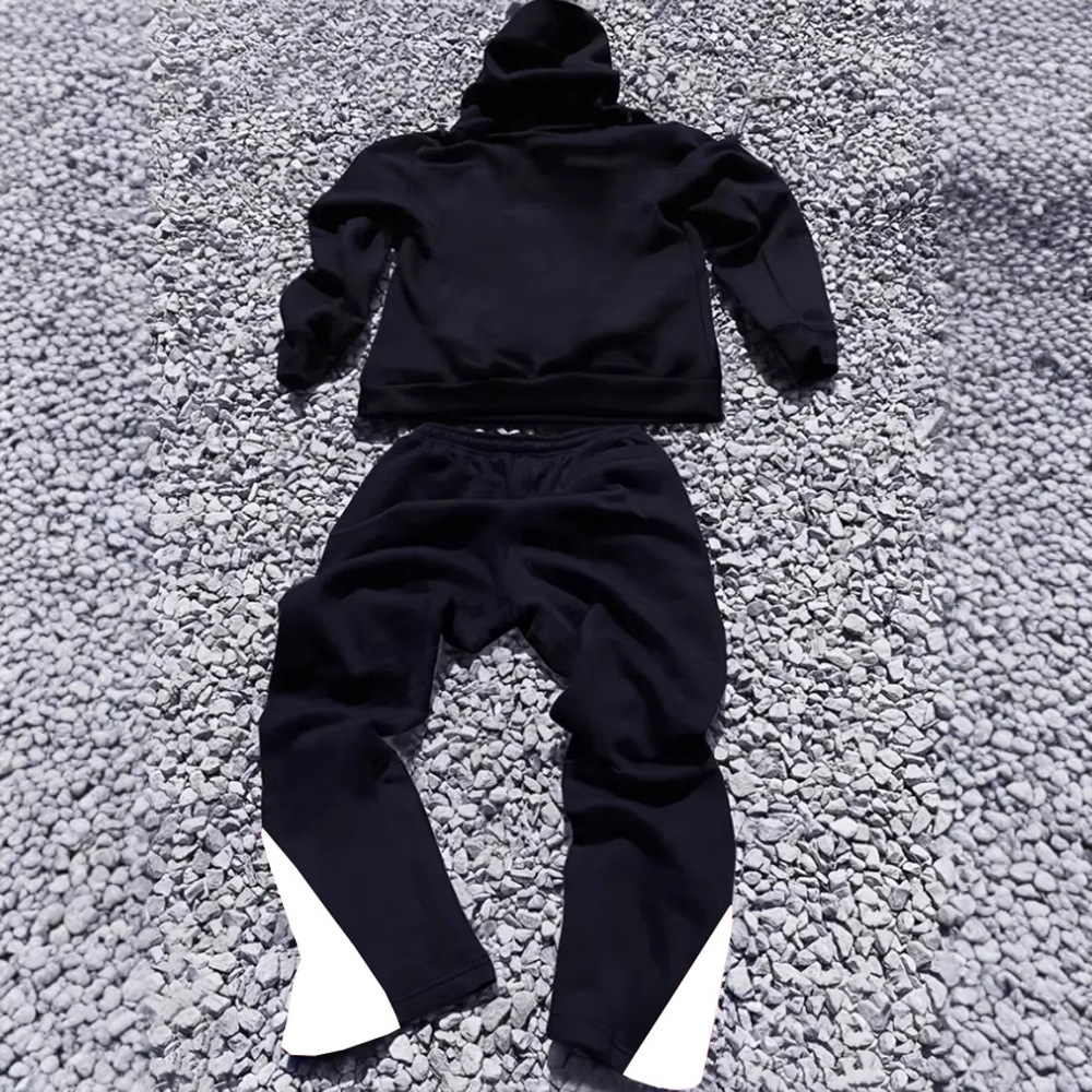 Luxury Brand Designer Clothes 2025 Spring And Autumn New Men's American Style Hooded Sweatshirt And Flared Pants Set Sports Trendy High Street