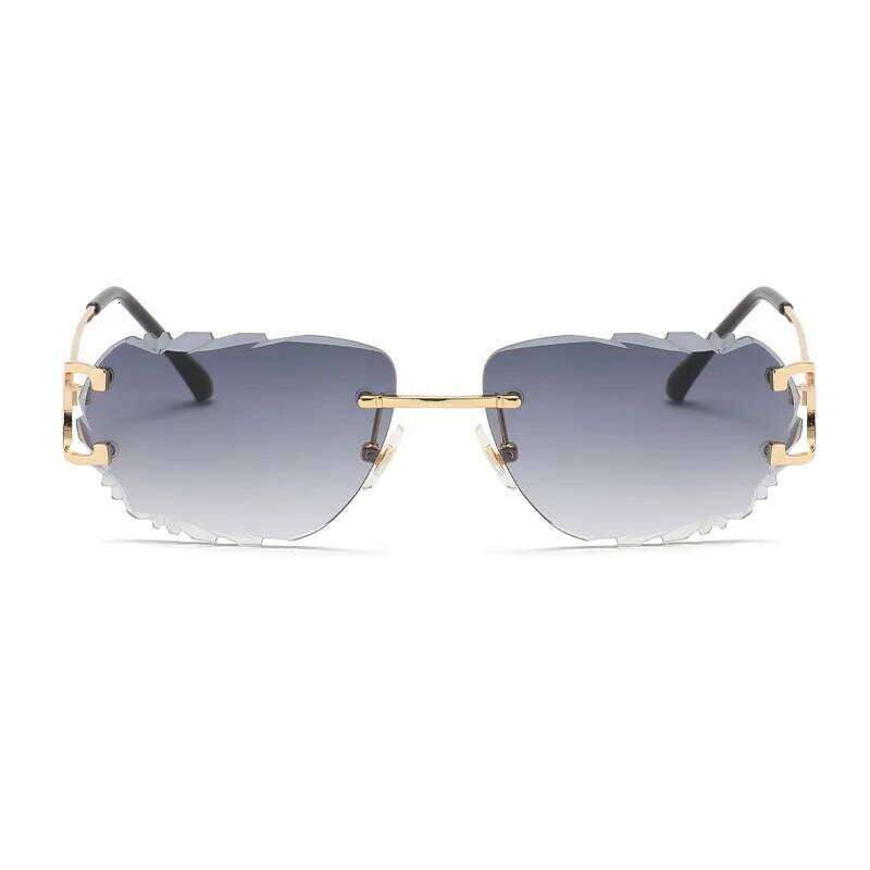 Retro Sunglasses For Men And High-End Frameless Fashion UV400 Irregular Cut Lenses Women Sun Glasses H260129