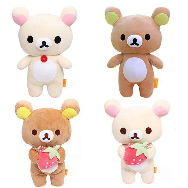 Japanese Cute Relaxed Couple Rilakkuma Peluches Sitting Posture Plush Toy Hugging Legs Teddy Bear Plushies Doll Gift Y260128