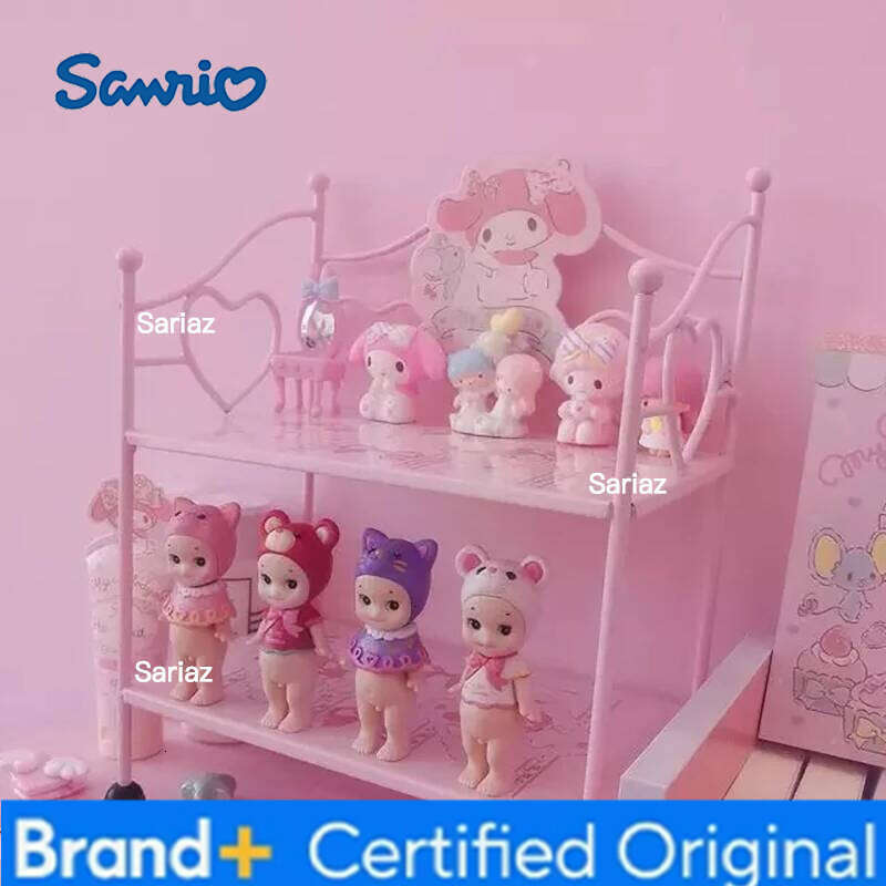 Sanrio 27 20 * 12cm girl's heart small iron frame foldable table top shelf dormitory cosmetics jewelry box Tieyi Girls Gift H260129