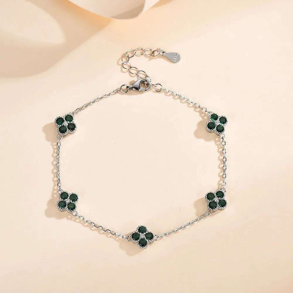 S925 Colorful Flower Zircon Multi-Color Crystal Bracelet Floral Inifinity Chain Statement Jewelry For Women Party Gifts H260129