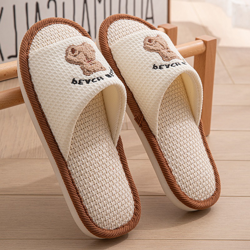 Slippers Fashion Soft Ladies Casual Cute Strawberry Pattern Comfortable Slip On Linen Home Bedroom Living Room Shoes For Women