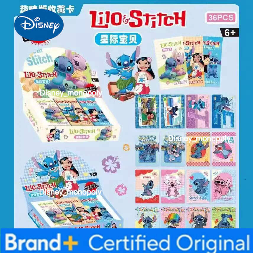 Disney 1Set of 288Sheets Interstellar Baby Collection Card Shiny Cute Stitch Cards Gam Anime Battle Carte for Children Gift Toy H260129