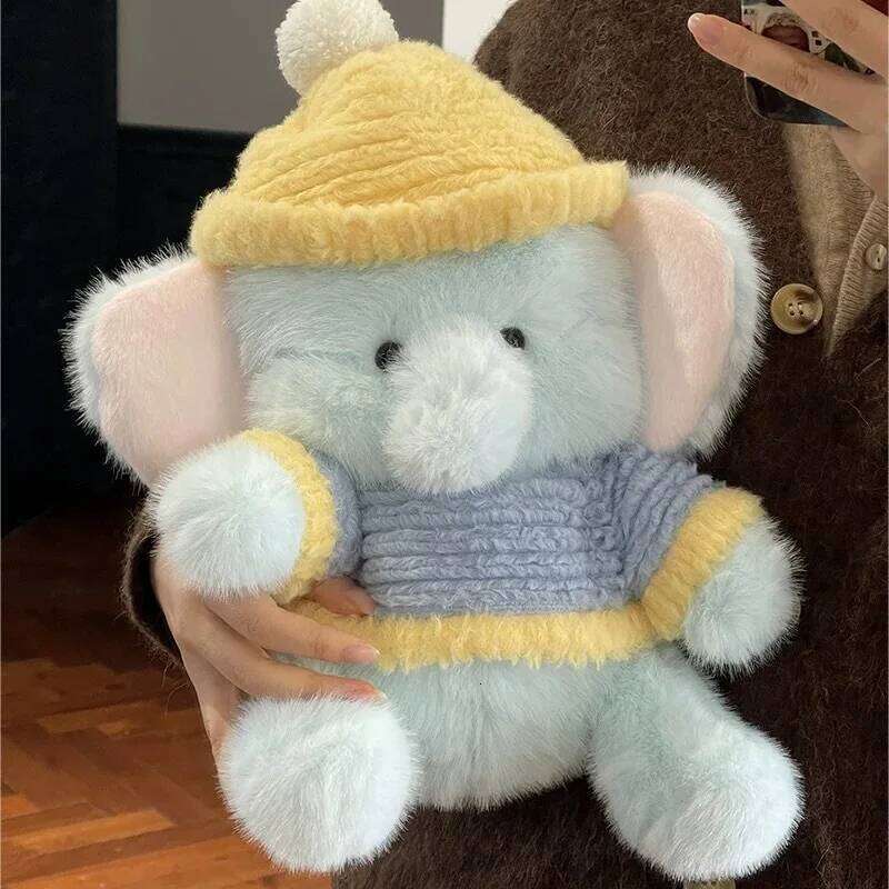 1pc 30cm/11.81in Sweater hated baby elephant TATA plush toy super soft cute girl child soothing sleeping doll birthday Y260128