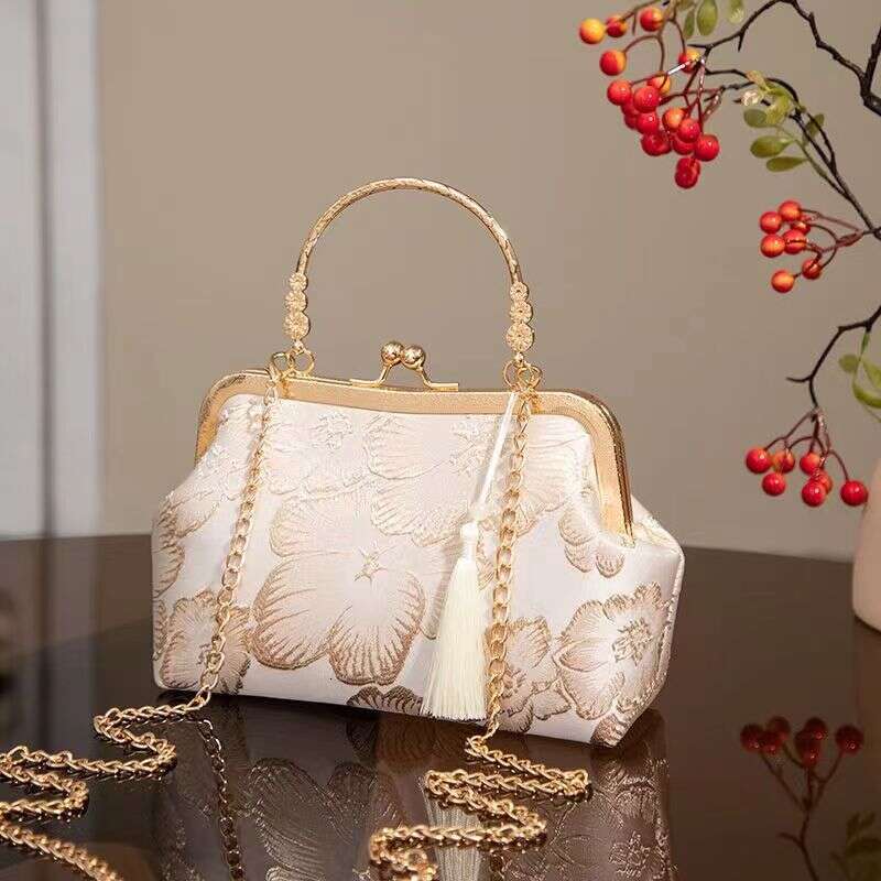 Luxury Hobo New Chinese Rich and Noble Flower Pattern Chinese Style Cheongsam Bag with Hanfu Skirt Single Shoulder Cross Shoulder Handbag SENYY