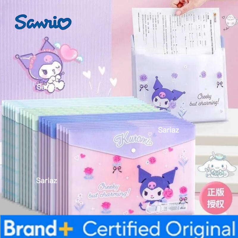 Sanrio family cartoon Hello kitty file bag kuromiMy melody information storage thickened cute waterproof translucent kawaii H2601291