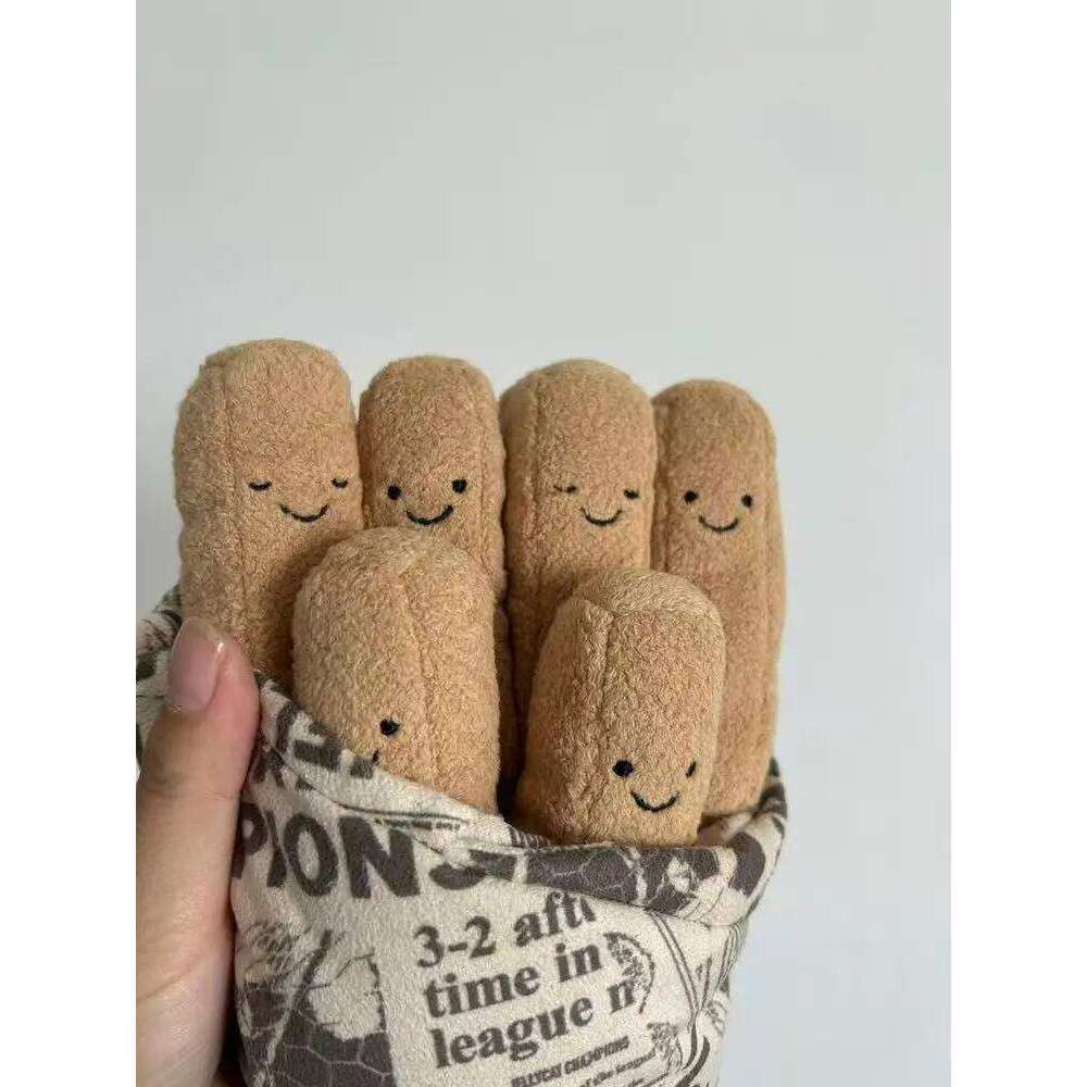 new boxed french fry figurine simulation filled plush toy cartoon anime cute children's birthday gift fun doll Y260128