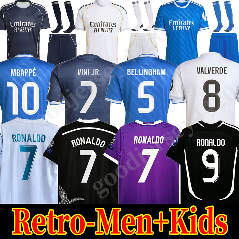 BELLINGHAM MBAPPE soccer jerseys Real VINI JR VALVERDE RODRYGO Football Tops jersey kit 25 26 MASTANTUONO TRENT realmadrid Kids Shirt kit Camiseta maillot de foot