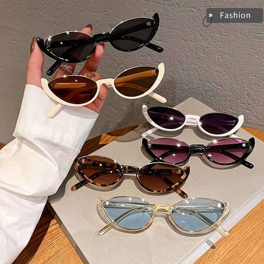 Vintage Small Cat Eye for Women Trendy Half-frame Sun Glasses UV400 Fashion Shades Eyewear Summer Anti UV Sunglasses H260129