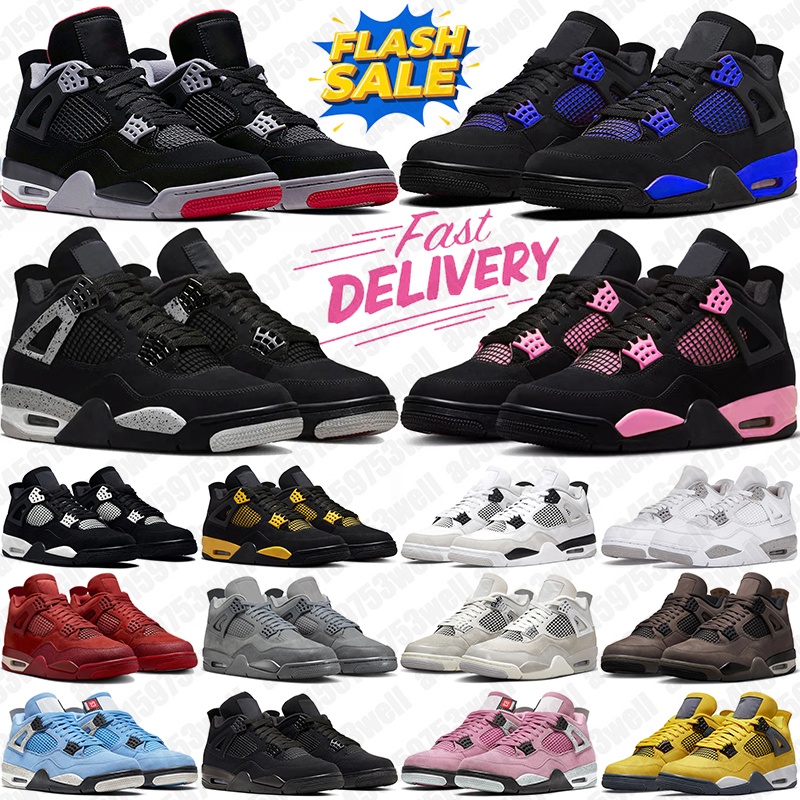 free shipping 4 basketball shoes 4s designer sneakers outdoor trainers men womens panda black cat cactus jack 4 lightning mens outdoor sports sneaker j4 jordan4men