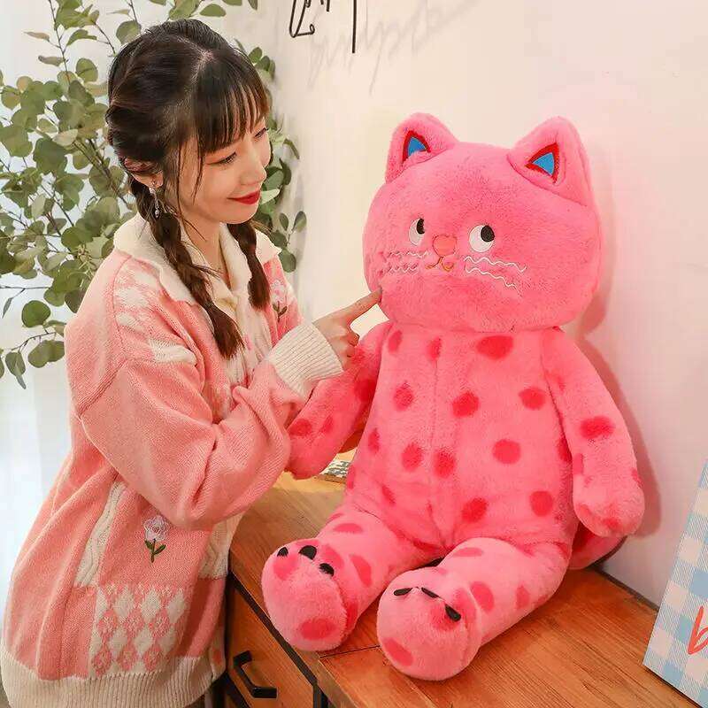 Cute Polka Dot Plushie Internet Famous Plush Toy Cat Doll Pillow Cushion For Girls Sleeping Gift Charming Skin-Friendly Y260128