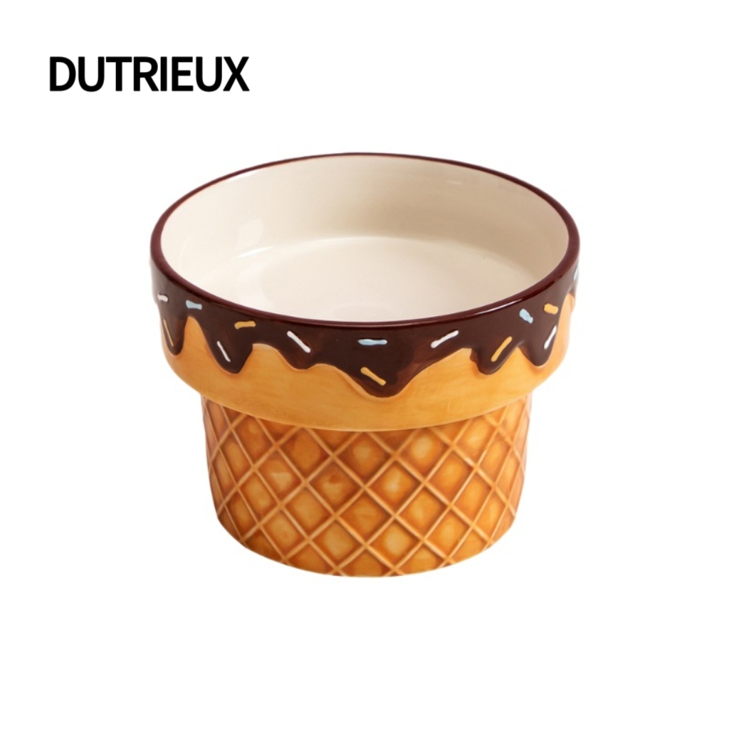 H2606 Tall Ceramic Pet Bowl with 15° Golden Angle for Cats and Dogs (Food and Water Bowls)