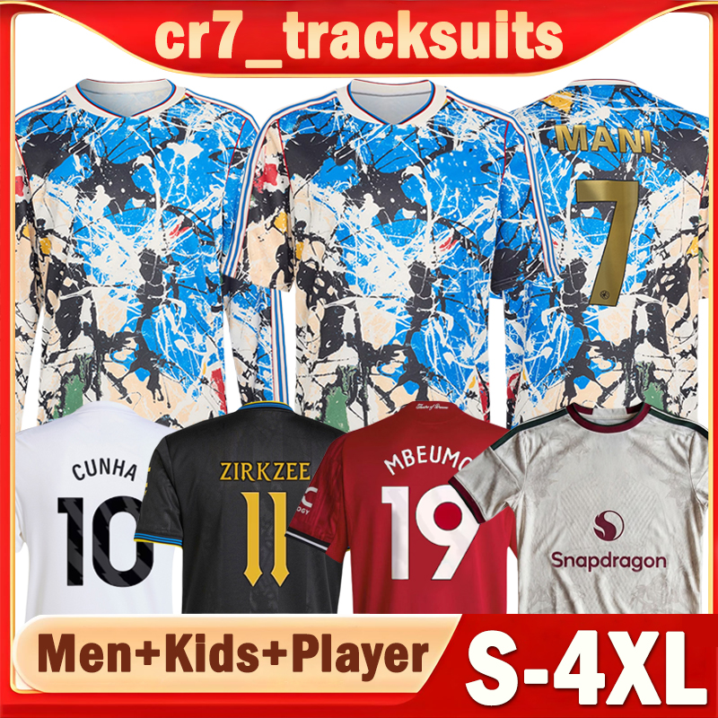XXXL 4XL manchesteers united 25 26 Soccer Jerseys Stone Roses MBEUMO B.FERNANDES SESKO CASEMIRO Football Shirts 2025 2026 MAGUIRE Long sleeves BAYINDIR Men kids kits