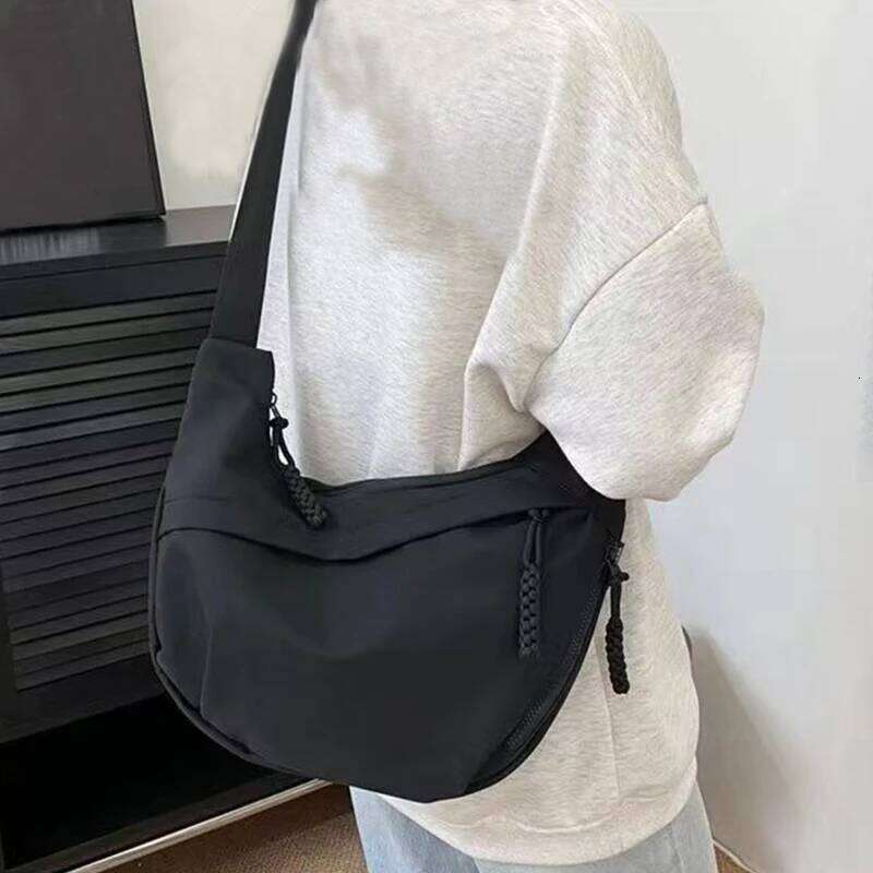 Neutral Style Shoulder Bag Men Women, Suitable for Casual Outings and Work Use Made of Nylon Material.