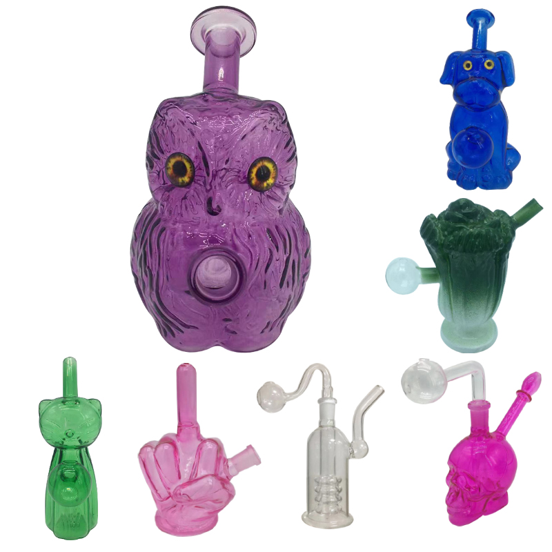 Glass Oil Burner Bubbler Hookah Bong Bubbles Smart Water Recycle Filter Portable Pipes Colorful 20 Kinds Styles