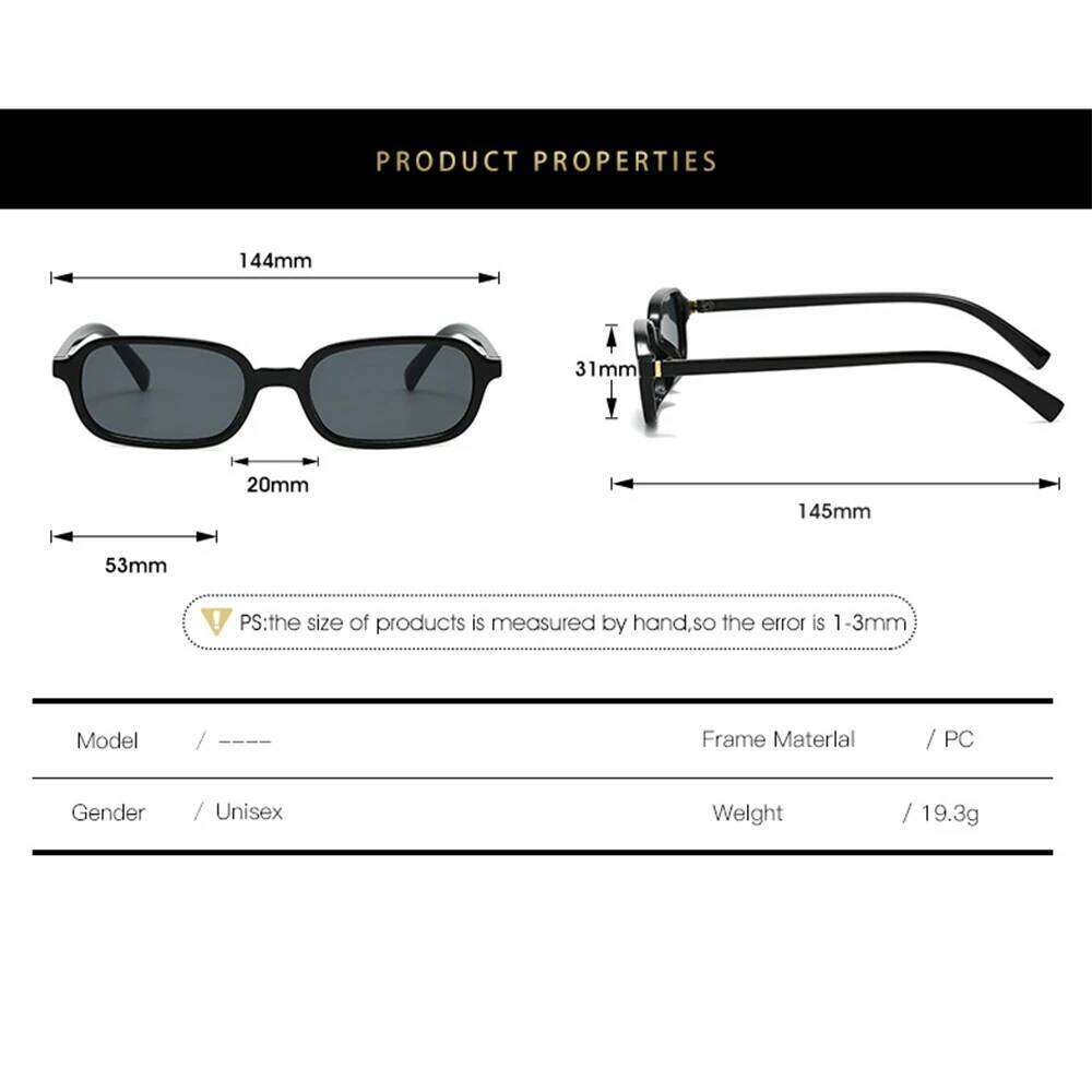 KLASSNUM Vintage Sunglasses Men Women 2025 Trendy Eyewear Rectangle Sun Anti UV400 Shades Eyepiece Small Square Glasses H260129