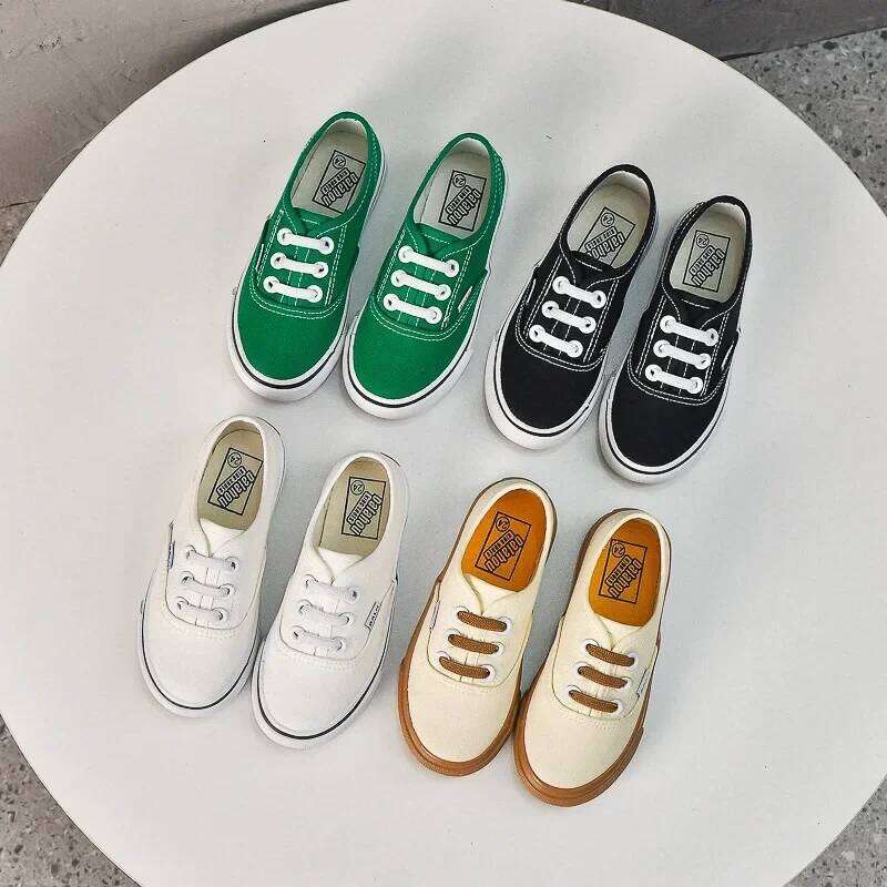 Children Board Student Fashion Canvas Toddler Kids Breathable Non Elastic Strap Slip on Comfort Casual Shoes Y260128