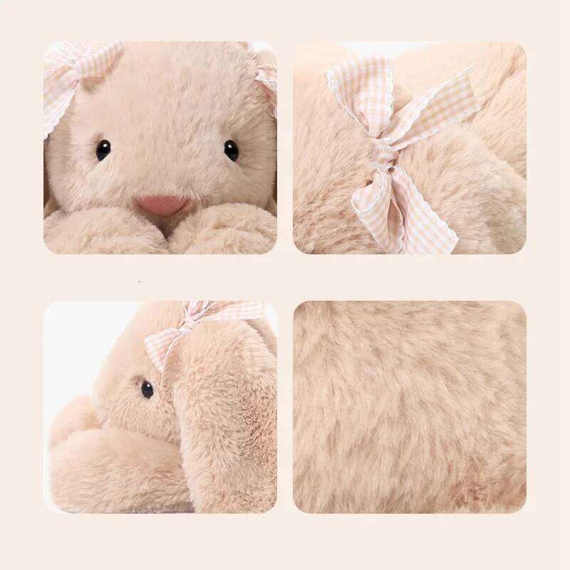 Cute Loppy-Ear Rabbit Plush Pillow - 35cm Super Soft Stuffed Animal, Huggable & Machine Washable Soothing Toy for Kids Y260128