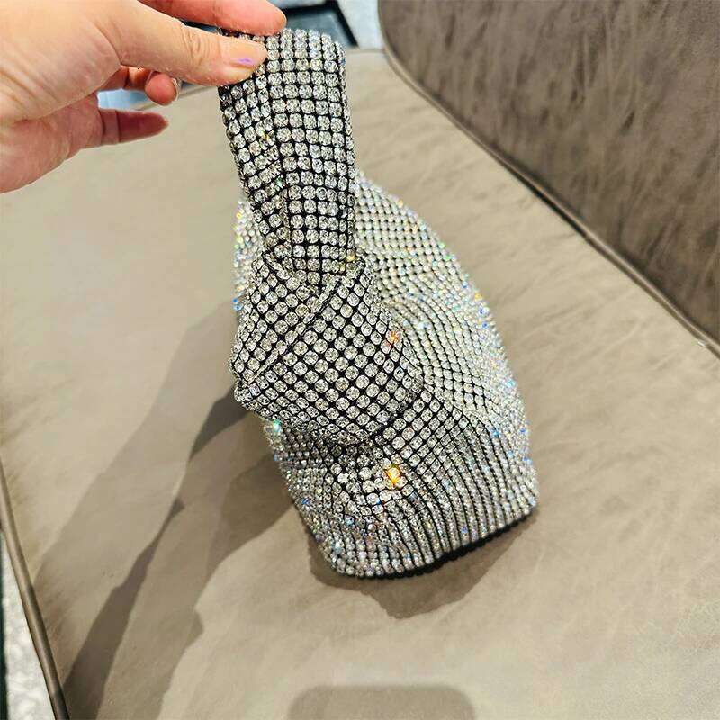 JIOMAY Fashion Rhinestone Purse Trends Hand Bags For Women 2024 New Elegant And Versatile Party Evening Clutch Makeup Bag