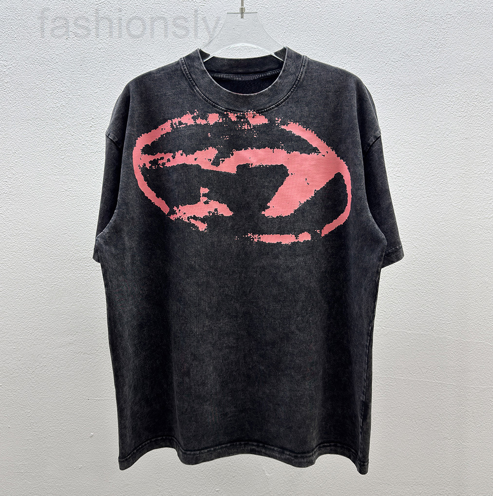 Designer Diselshirt Diseals Summer Niche Trend Brand T-Shirt DIESSEII Short Sleeve Mens T-Shirt Loose Mens T-Shirt Couple Print Black