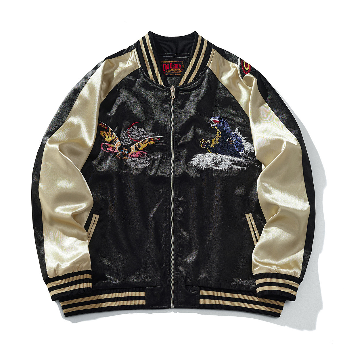 National Trend Heavy Embroidery Jacket Mens Casual Godzilla Trendy Brand Baseball Jacket A003
