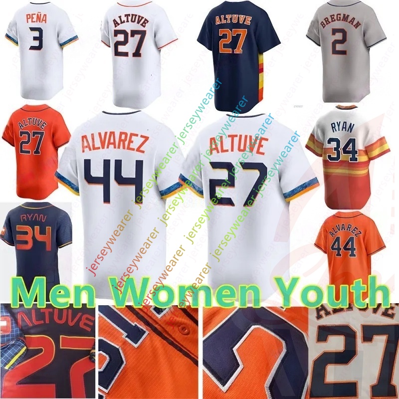27 Jose Altuve Baseball Jersey Jeremy Pena City Yordan Alvarez Nolan Ryan Craig Biggio Jeff Bagwell Ronel Blanco Astros Josh Hader Chas McCormick Yainer