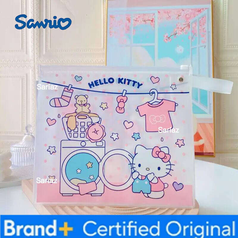 Sanrio 2Pcs Hello Kitty Pochacco Pvc Makeup Girls Travel Cosmetic Storage Double Sided Printing Convenient Tote Bag Portable H260129