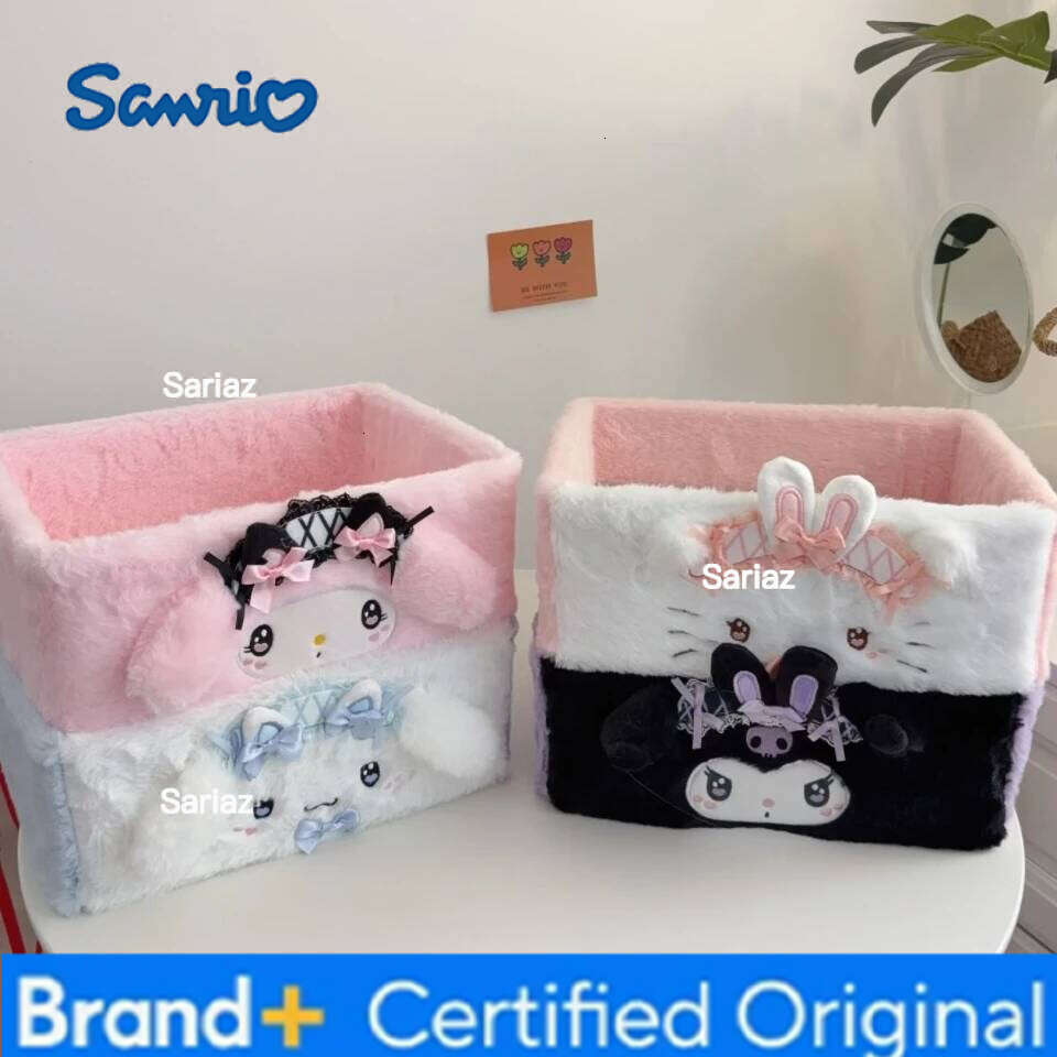 Sanrio Kuromi My Melody Hello Kitty Plush Desktop Cosmetics Snacks Key Basket Storage Box H260129 H260129