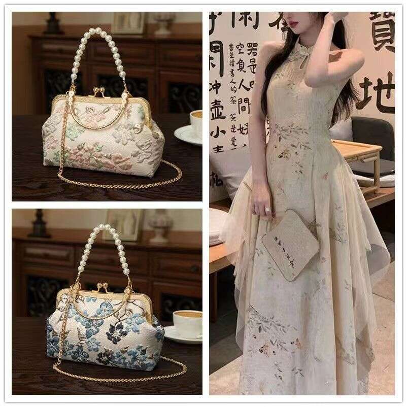 Luxury Shoulder Bag Hobo New Product Vintage Chinese Cheongsam with Hanfu Ma Mian Skirt Single Horizontal Bag Handheld Buckle Bag SENYY