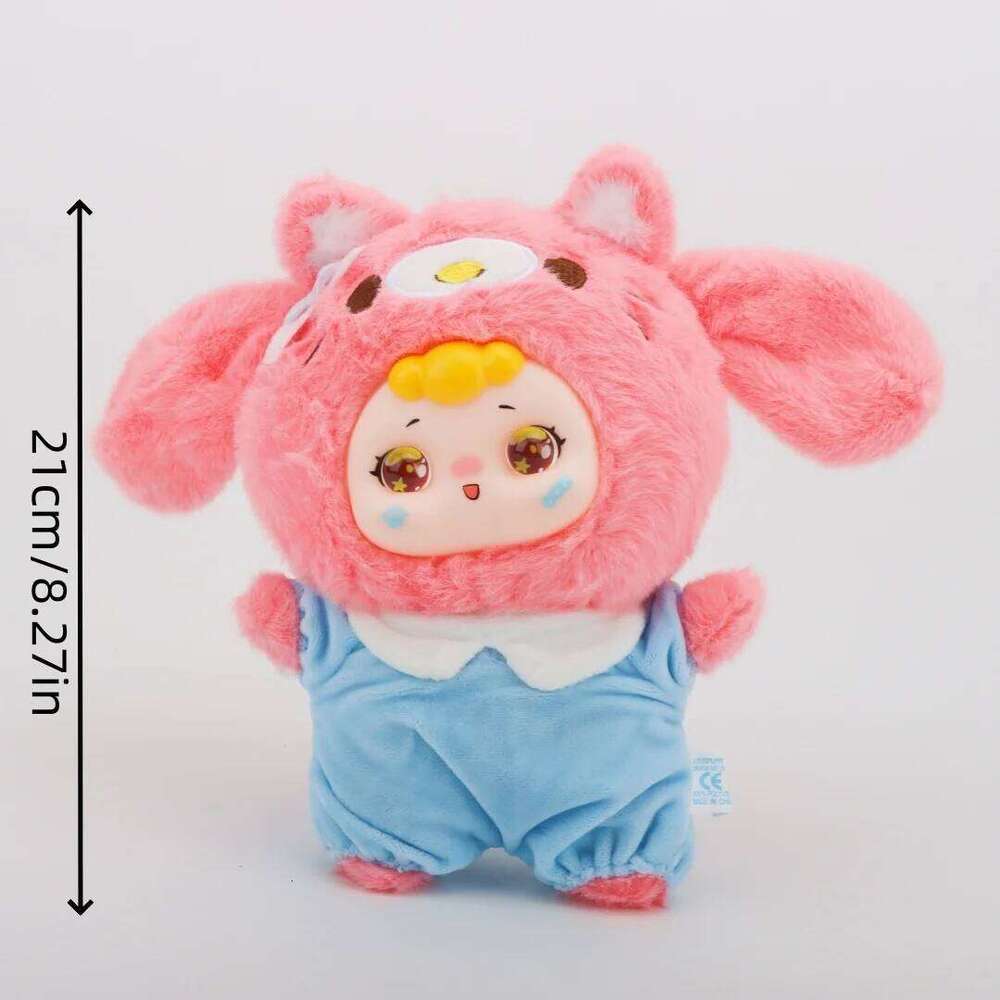 Cute Random Face Kitten Plush Toy Vinyl-Plush Stuffed Cat with Surprise Expressions for Kids&Cat Lovers Party Gift Hang Bag Y260128
