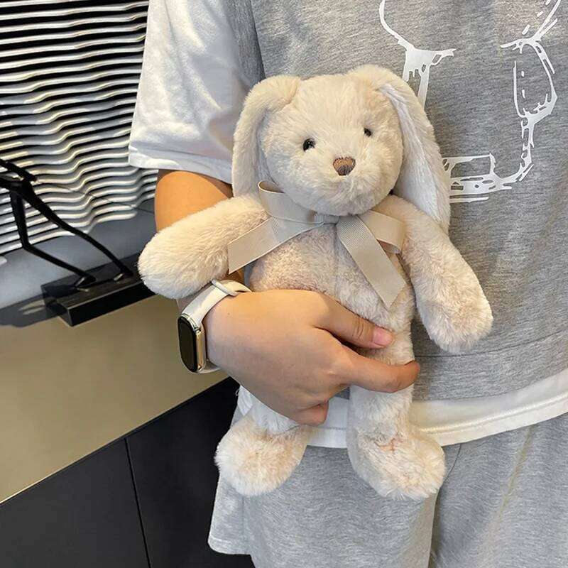 Cute Lop Rabbit Plush Toy Soft Stuffed Long Ears Bunny Doll Funny Baby's Sleeping Companion Delicate Home Decoration Kids Gifts Y260128