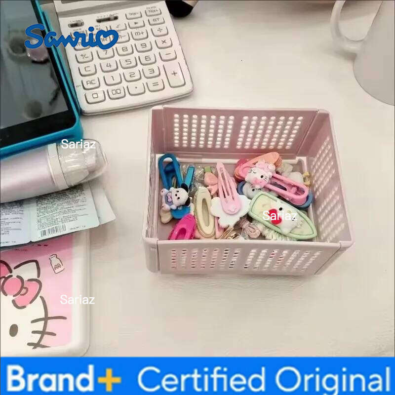 Sanrio Hello Kitty Multipurpose Folding Storage Cute KTM Desktop Miscellaneous Cosmetics Sorting Cartoon Box Holiday Gifts H260129