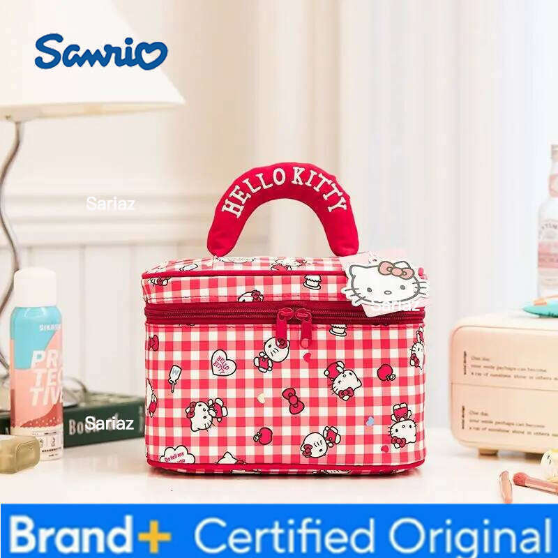Sanrio Hello Kitty pouch Cute Women's Cosmetic Travel Bath Toiletry kit Large Capacity Handbag Portable Makeup bag H260129