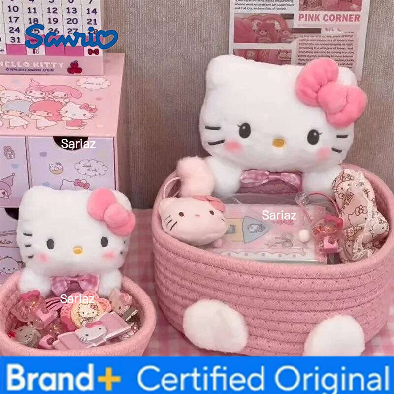 Sanrio Cute Cat Shaped Storage Basket Kawaii Desktop Organizer for Snacks Cosmetics Girls Room Pastel Home Decor H260129 H260129