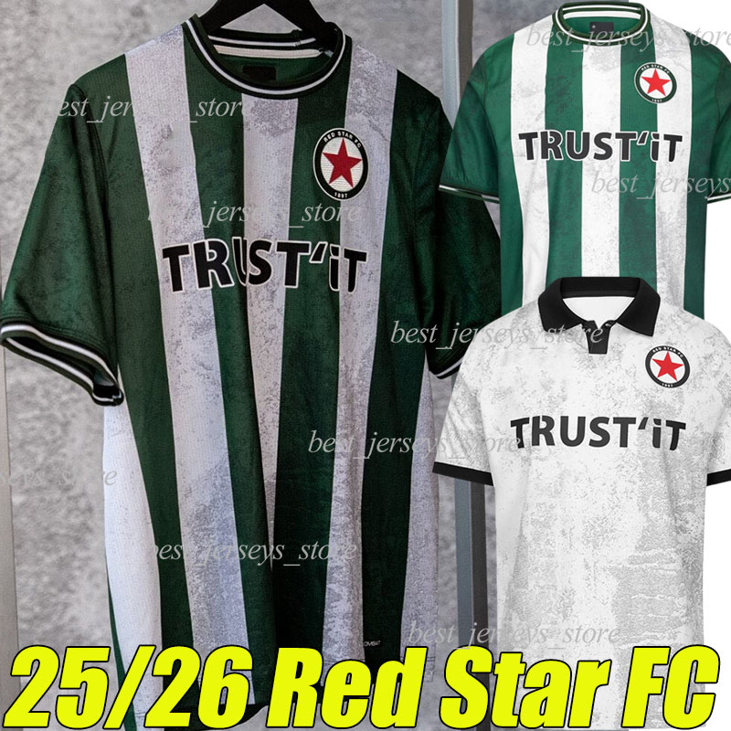 25/26 Red Star FC Soccer Jerseys DURAND IKANGA A.HACHEM KHAOUI K.CISSE TRANI HAAG DURIVAUX HUARD DANGER LEMONNIER SYLLA EICKMAYER KAYI men kids kit sets football shirts