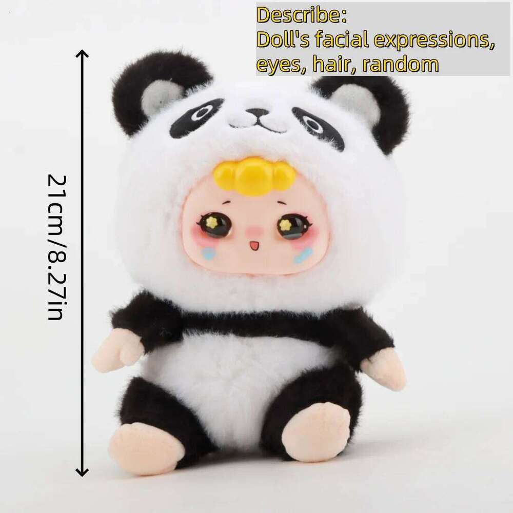 21cm Cute Giant Vinyl Plush Toy Stuffed Animal Adorable Soft Bear with Realistic Details Kawaii Panda Gift for Kids Y260128