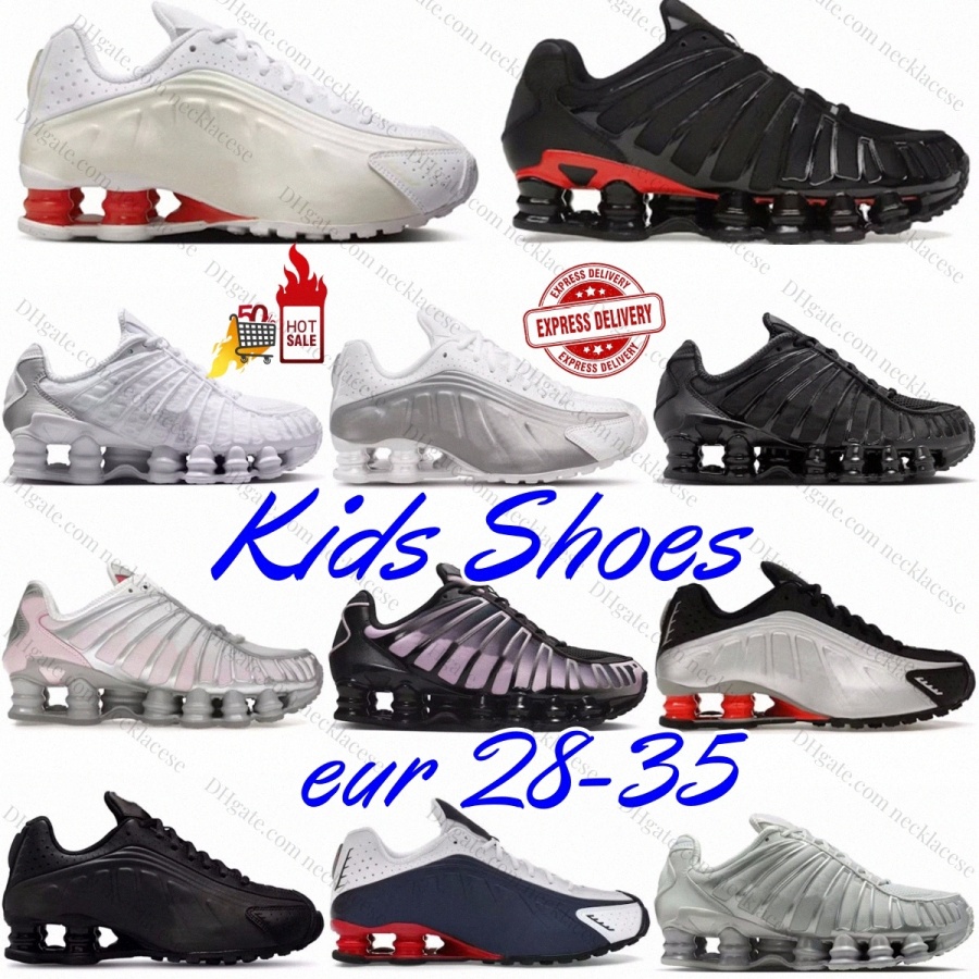 Kids Designer Shoes Running Toddlers Boys Girls Sport Trainers Children Shox Youth Outdoor tl Black White Sneakers Pink Metallic Silver Red Blue Grey 402C#