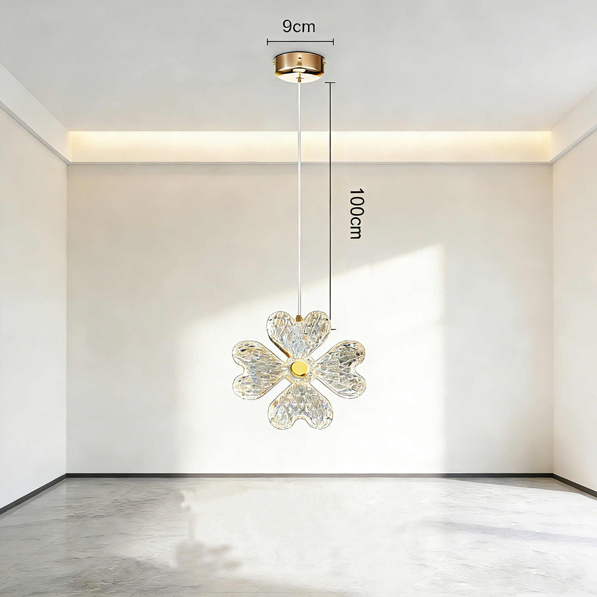 Light Luxury Bedroom Bedside Pendant Lamp Modern Minimalist Long-line Creative Crystal Background Hanging Light