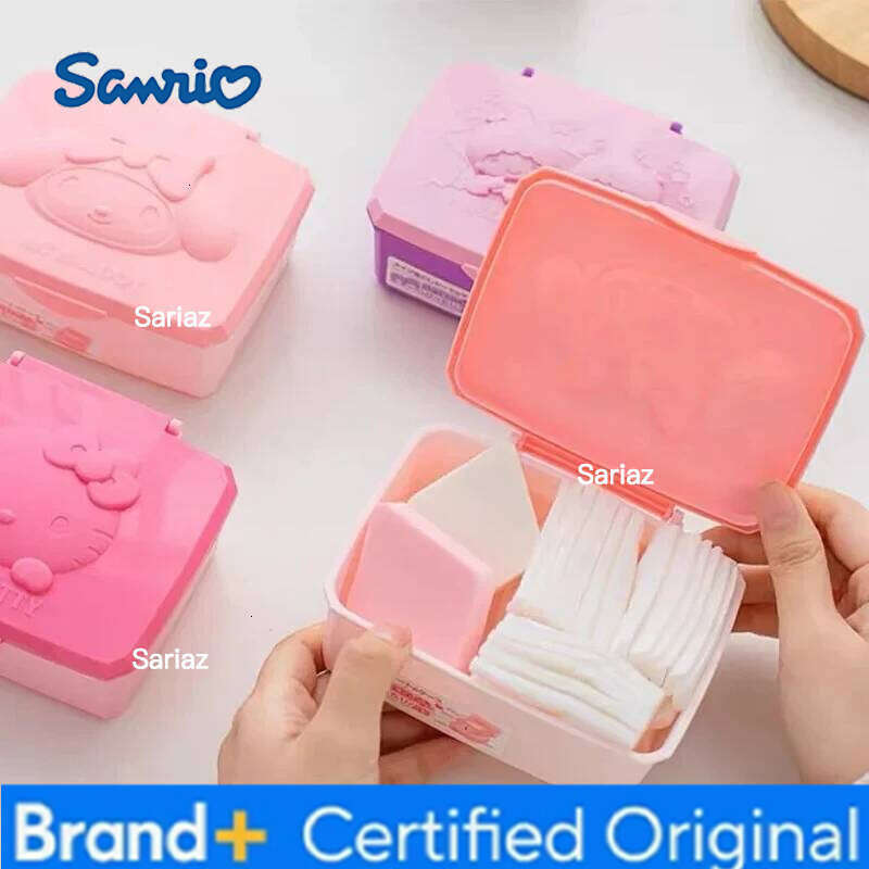 Sanrio Anime My Melody Kawaii Hello Kitty Jewelry Box Drug Swabs Storage Arrange Student Stationery Girls Gifts H260129