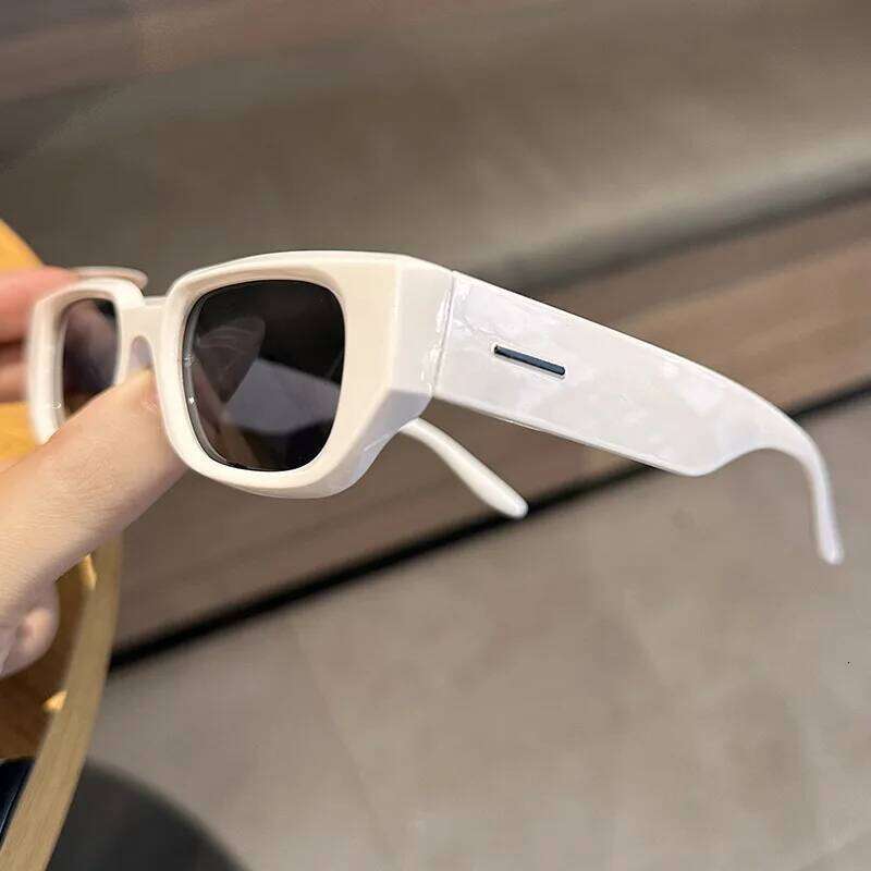 Men Vintage Rectangle White Frame Sunglasses Fashion Retro Brand Designer Sun Glasses UV400 Shades Eyewear Women Goggles H260129