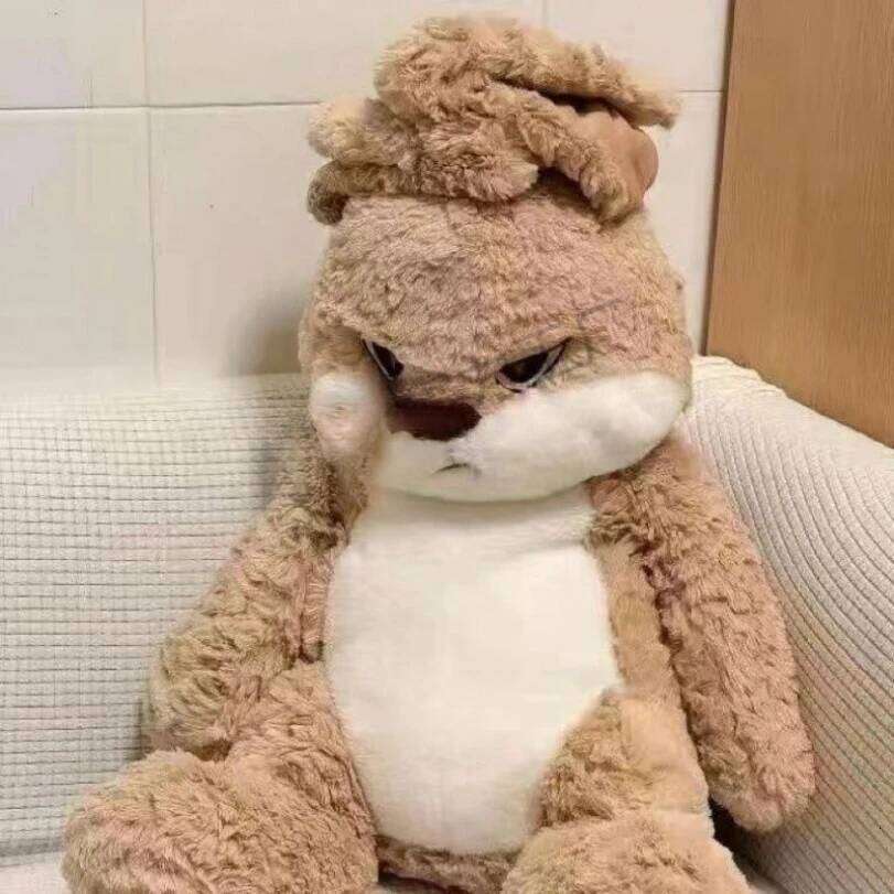 Large Size Angry Rabbit Plush Toy Cute Animal Plushie Doll Kawaii Stuffed Soft Toys Model Room Decor Birthday Gifts Y260128