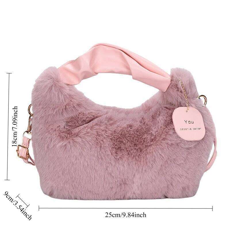 Women's high-end plush new handbag niche autumn and winter versatile fashion messenger bag women's fluffy
