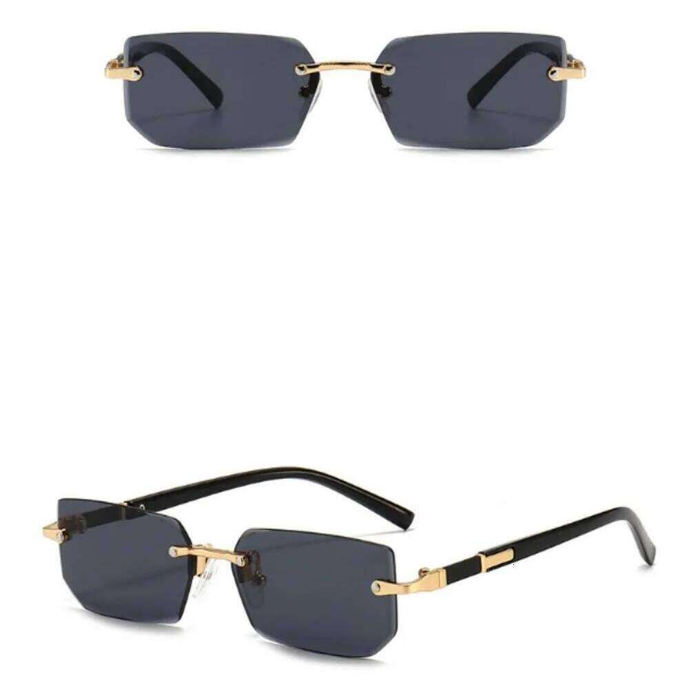 Square Goggles Designer Shades Rimless Sunglasses For Unisex Summer Fashion Beach H260129